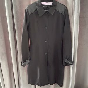 Marc New York. Black trench with leather detail